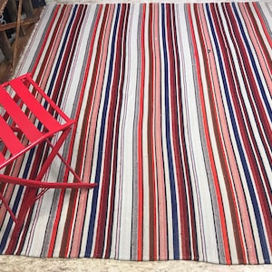 6 x 7 Vintage Flatweave Carpet Filikli Turkish Kilim from the 60&#39;s