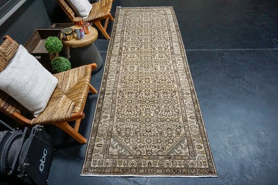 3'5 X 10'5 Classic Vintage Runner Beige & Brown SB - Etsy