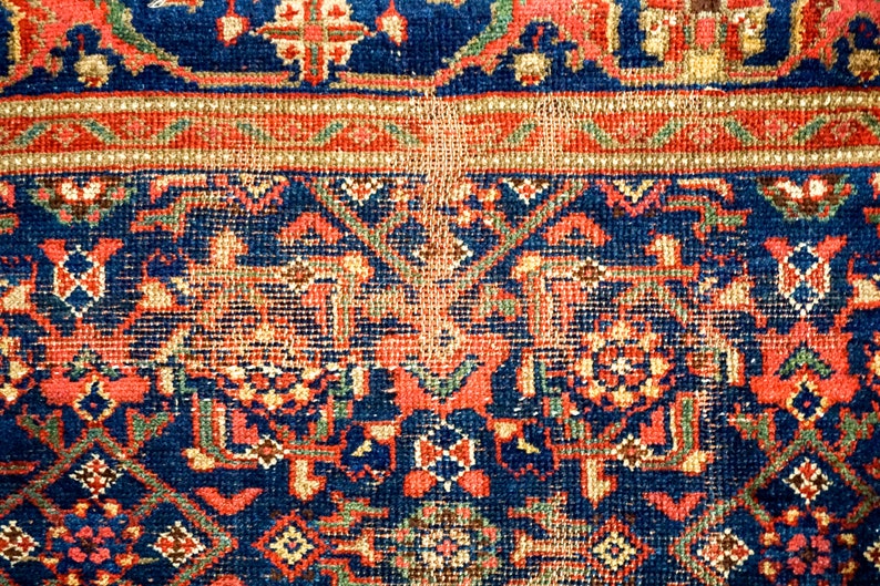 4 X 66 Vintage Carpet Blue Red and Green 70s Etsy