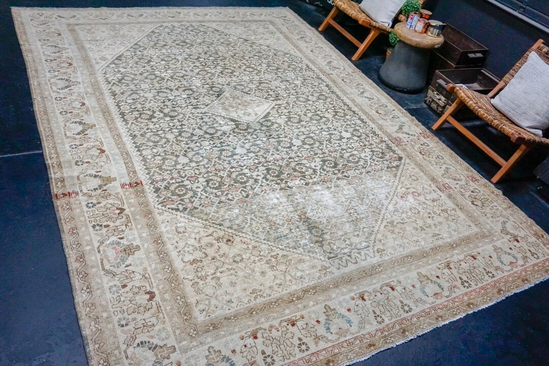 8’6 X 11’9 Classic Antique Rug Muted Beige + Clay Green-gray SB - Etsy