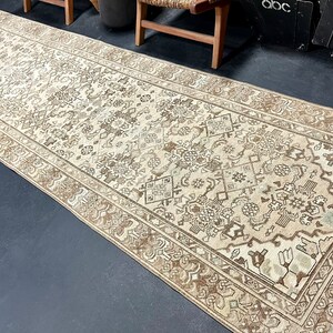 3’4 x 14’ Classic Vintage Runner Muted Brown, Beige & Green