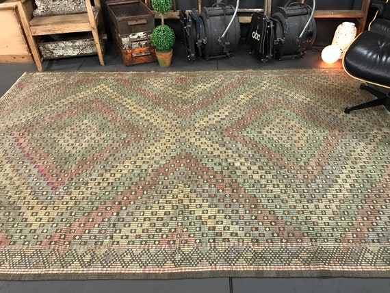 6 X 9 Cicim (jijim) Carpet Large Vintage Turkish Bohemian