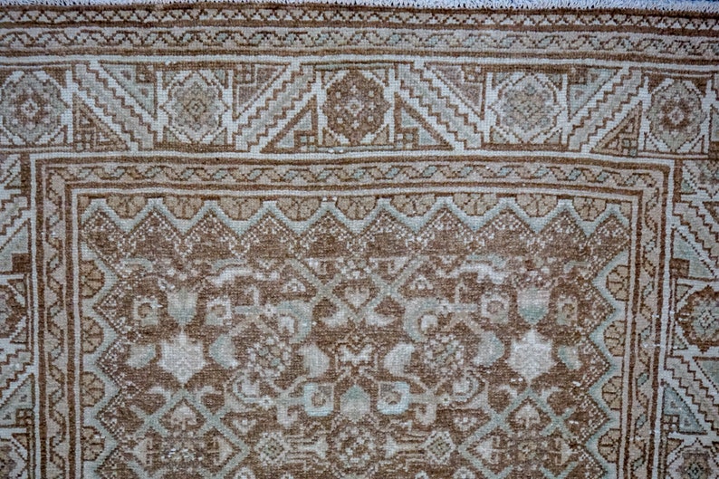 35 X 109 Vintage Runner Muted Light Brown Sage and Cream Etsy