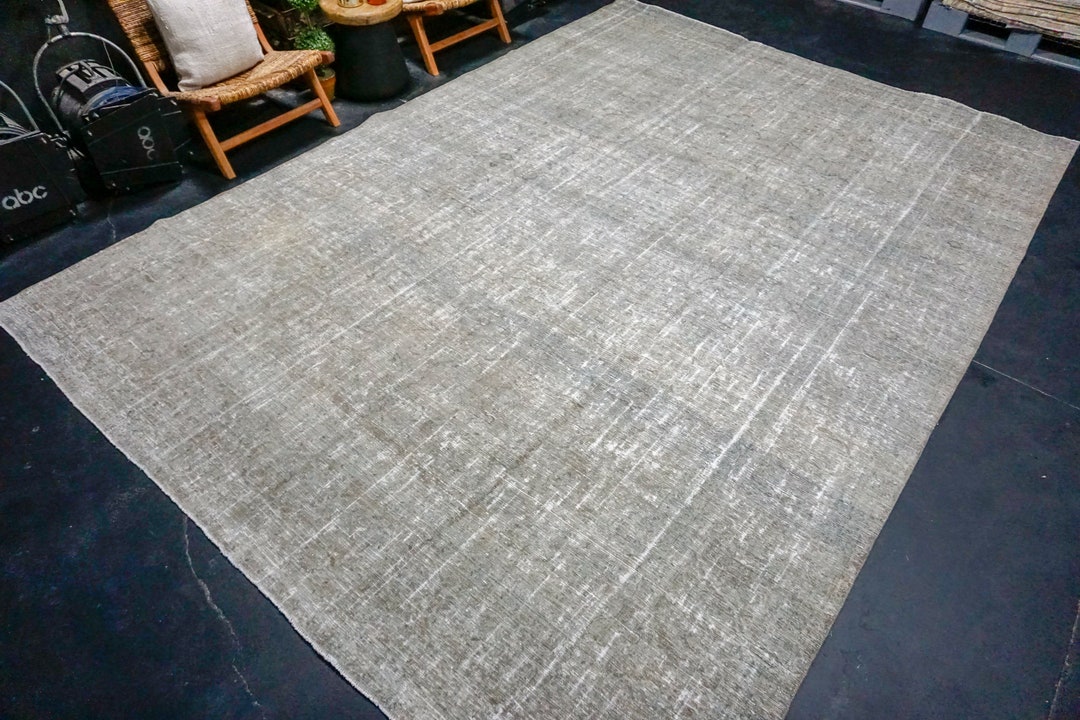 9’6 X 13’5 Classic Vintage Rug Muted Gray + Beige SB - Etsy