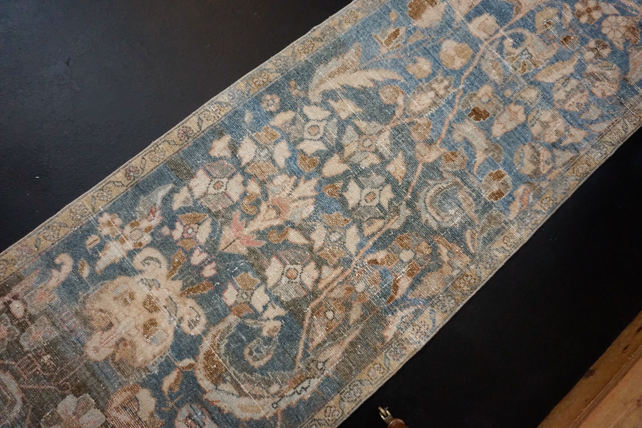 2'8 x 11'5 Vintage Runner Blue Brown and Beige Etsy