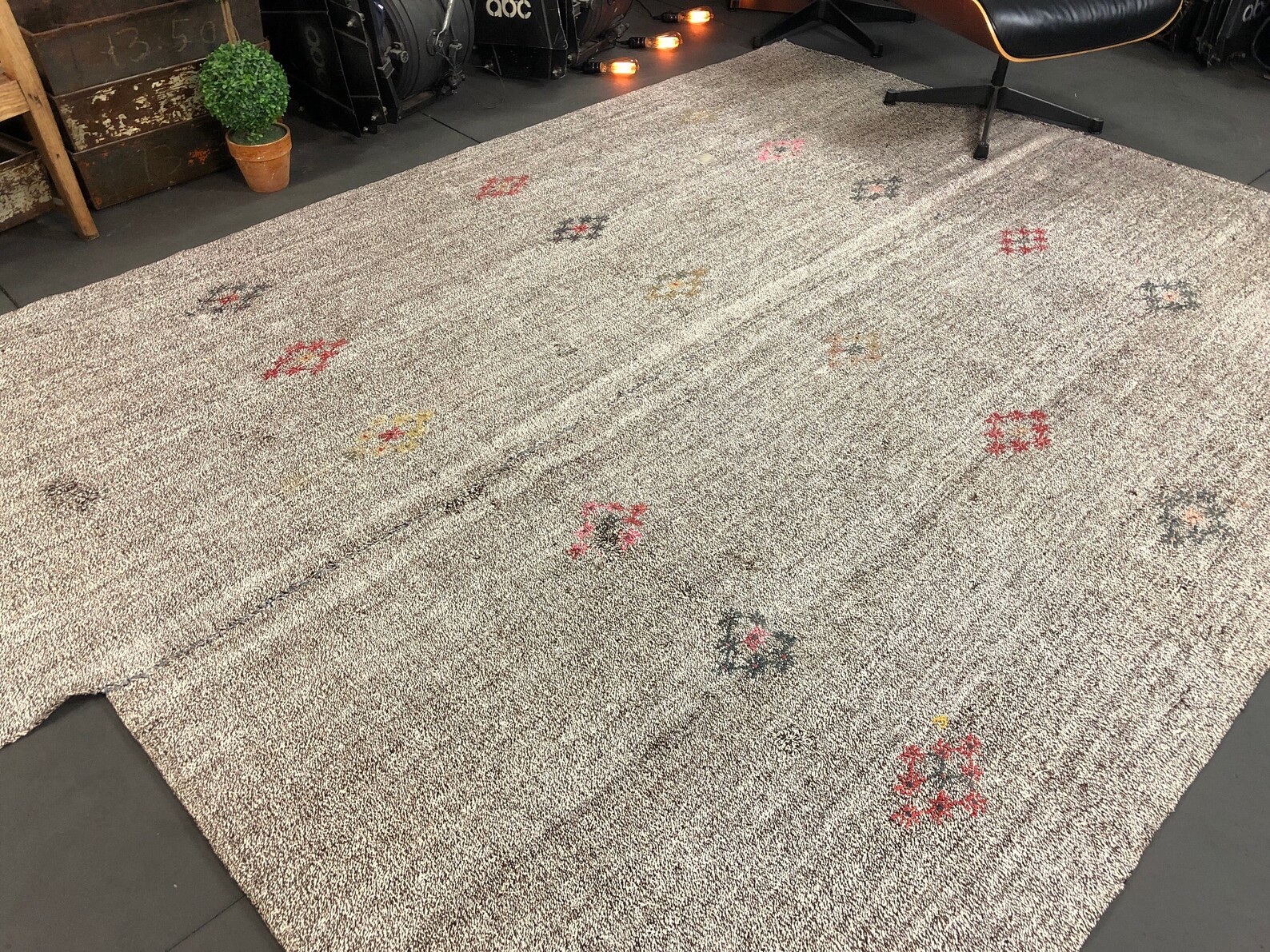 7 X 9 MCM Vintage Turkish Kilim Rug Hemp Goat Hair Flatweave Etsy