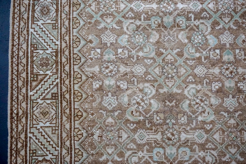 35 X 109 Vintage Runner Muted Light Brown Sage and Cream Etsy