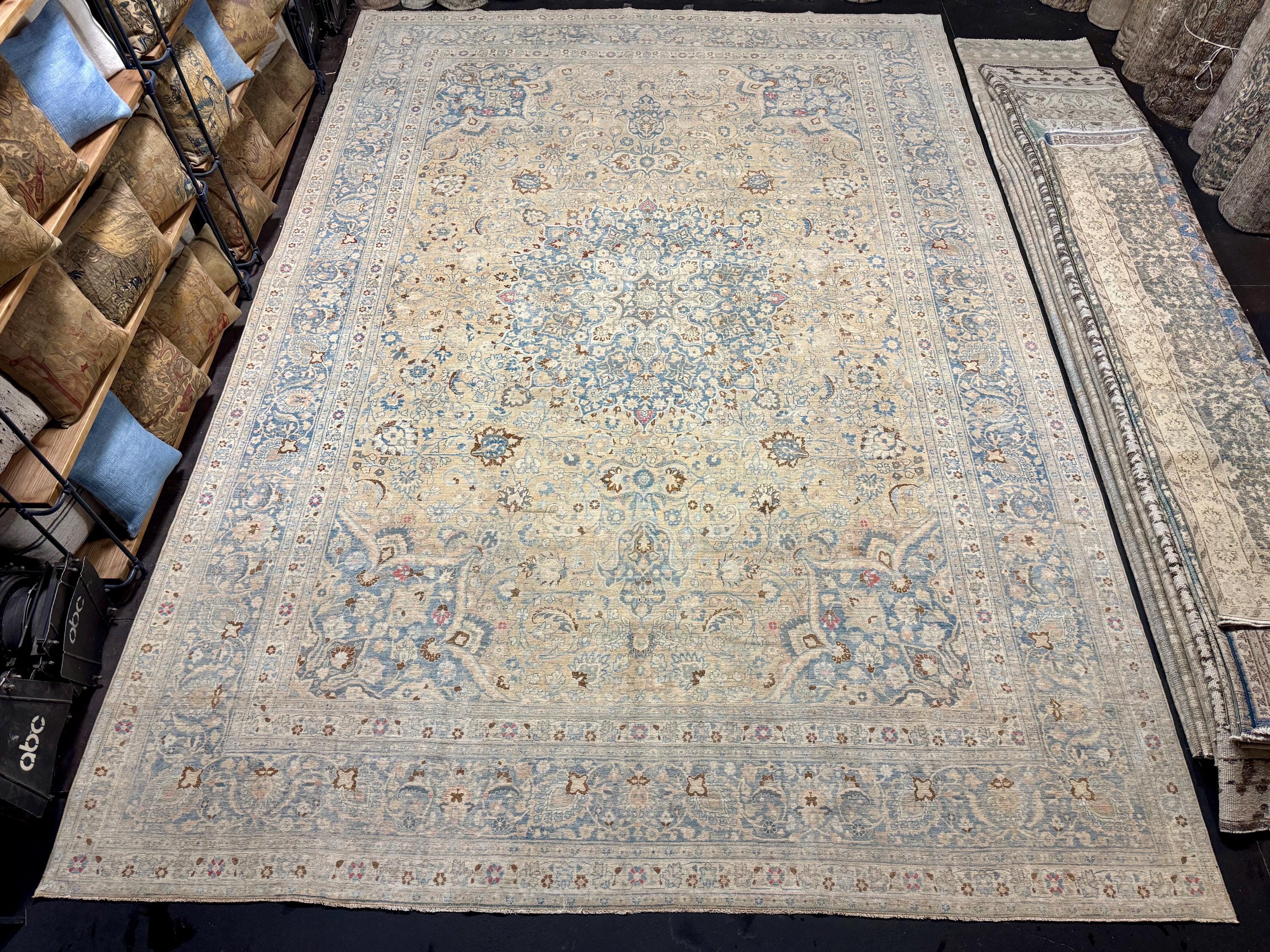 11'8 X 16'5 Classic Antique Rug Denim Blue, Ivory + Brown 4421