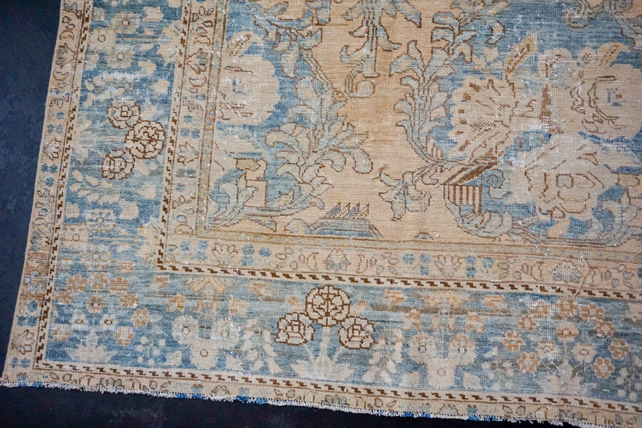 7’ X 10’1 Classic Vintage Rug Muted Blue + Blush-beige Carpet - Etsy