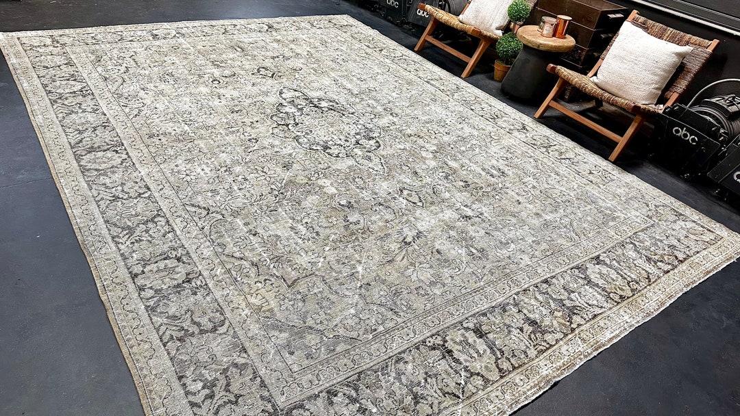 Sage Muted Rug 9’5 X 12’9 Classic Antique Rug Muted Black, Sage & Gray - Etsy