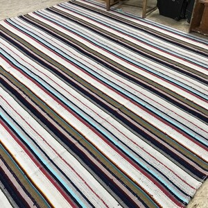 7 x 9 Vintage Kilim Flatweave Carpet Filikli Turkish Kilim 60&#39;s