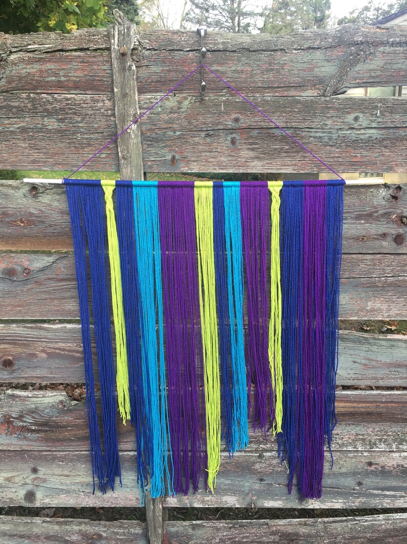 Purple Wall Hanging Tapestry Blue Green String Art Home Decor
