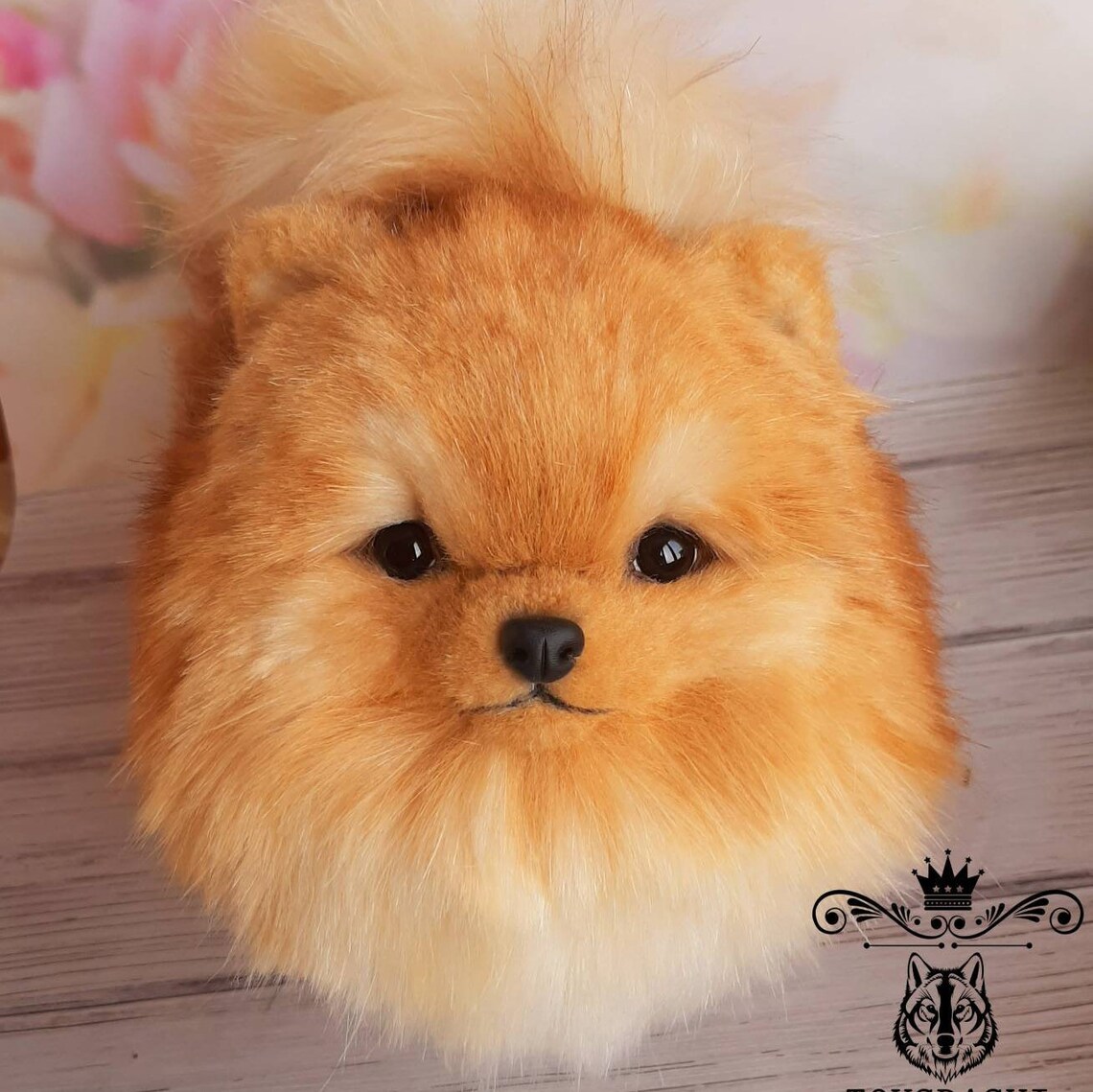 Realistic Plush Pomeranian Spitz Toy Stuffed Dog Art Doll Etsy