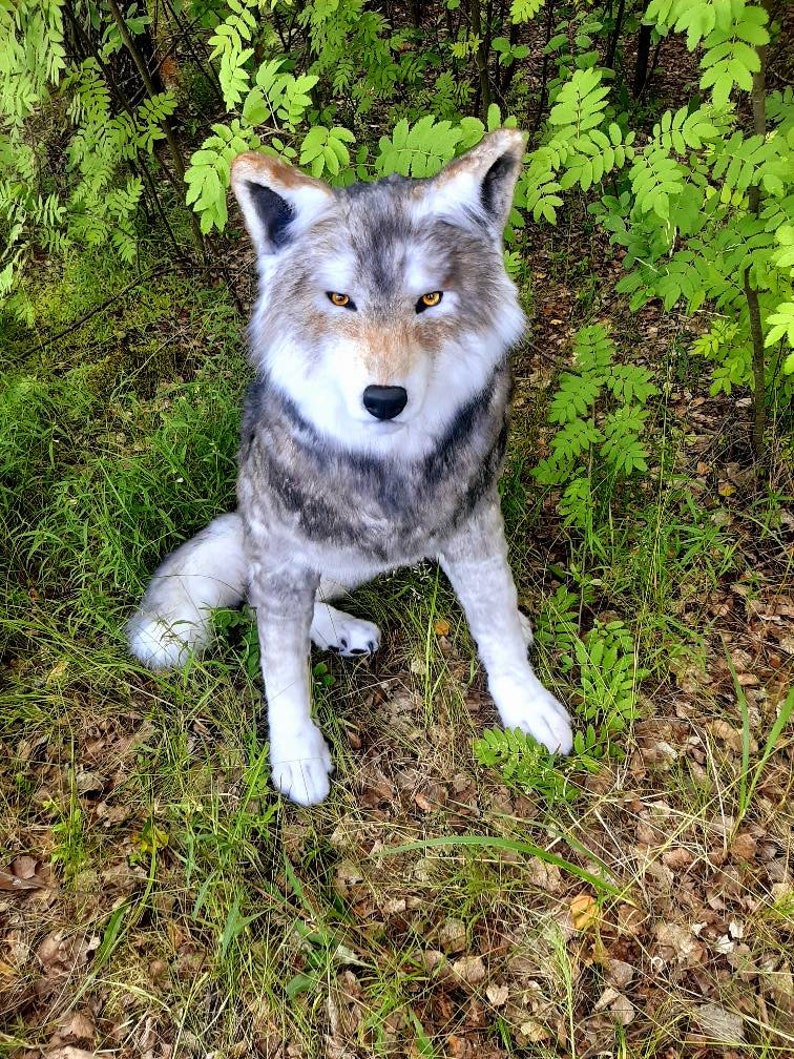 Realistic Plush Wolf Pet Portrait Plush Collectible Pet Toy Etsy UK