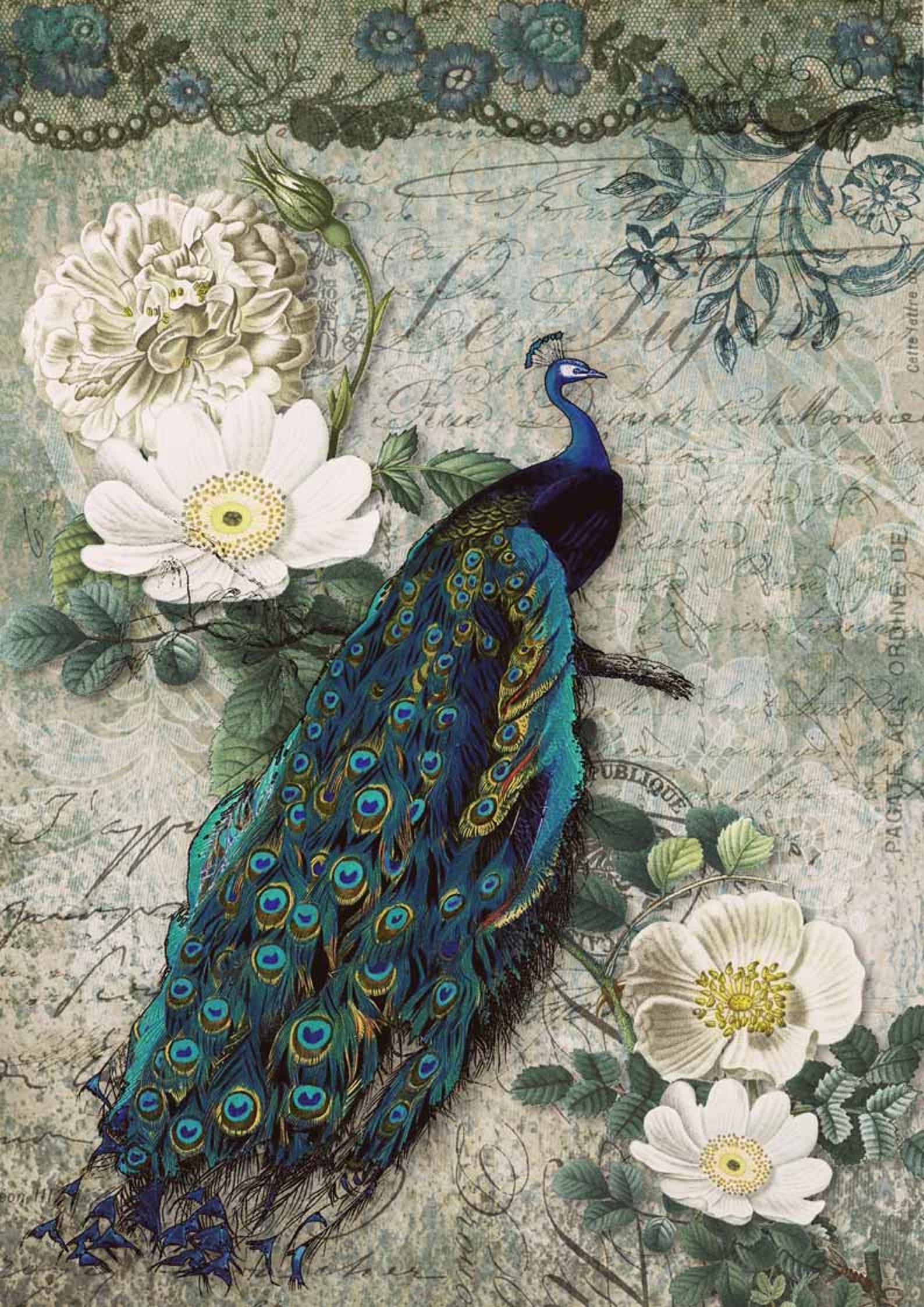 Peacock Majesty Decoupage Queen Decoupage Paper Etsy