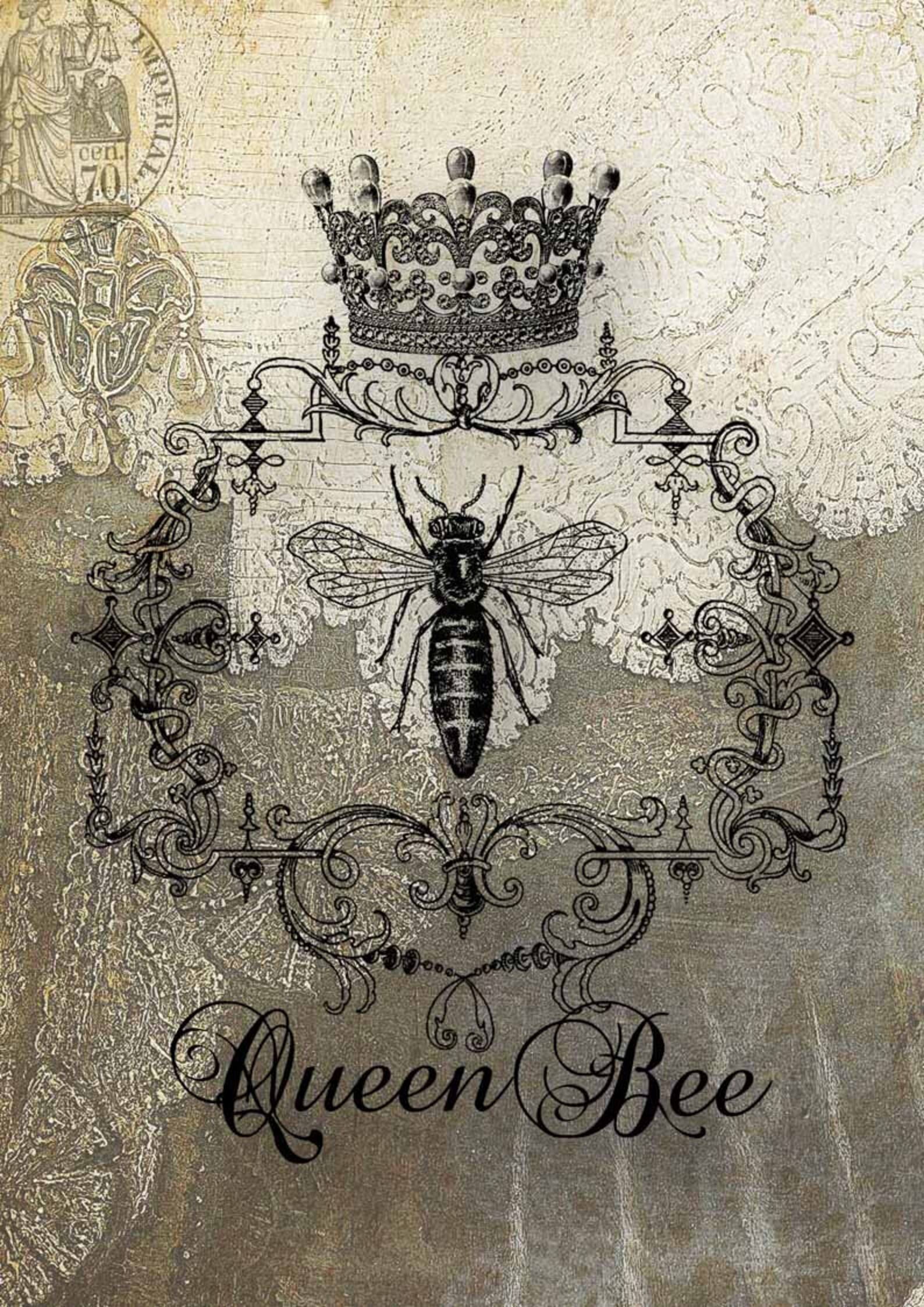 Bee Heirlooms Decoupage Queen Decoupage Paper Transfers Etsy