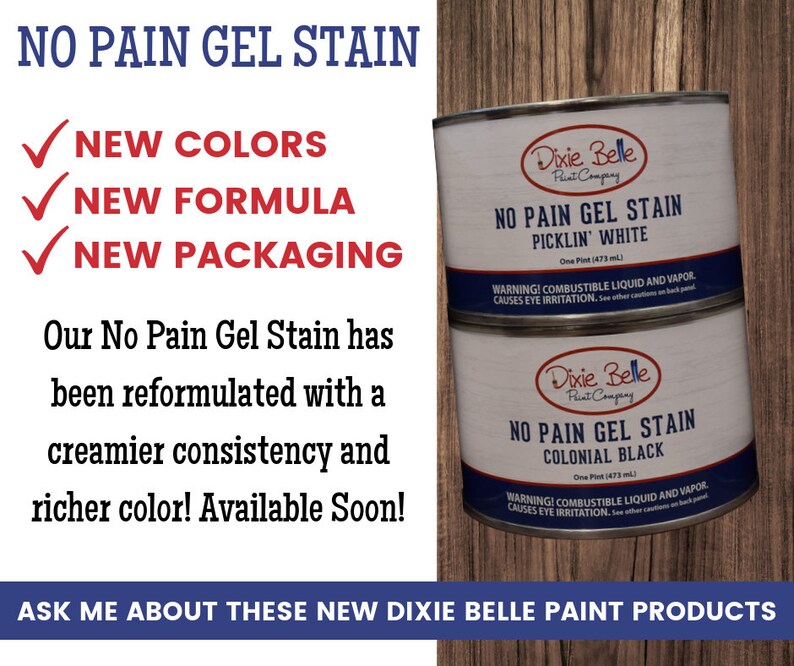 Dixie belle paint no pain gel stain colonial black dixie | Etsy No Pain Gel Stain Over Paint
