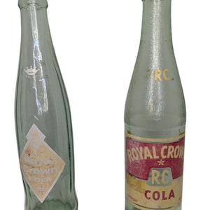 2 Vintage RC Cola Empty Glass Bottles