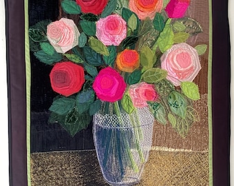 Vase de roses à suspendre