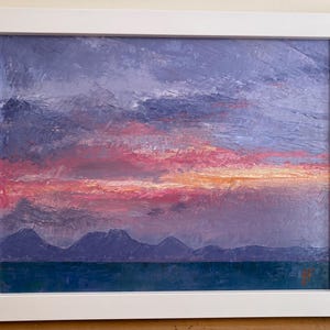 Sunset over Jura, Scotland - oil painting