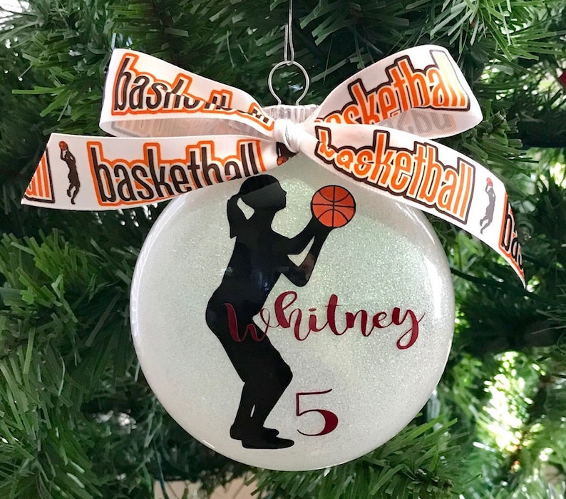 Personalized Girl Basketball Player Ornament--Large 4 M/&M Style