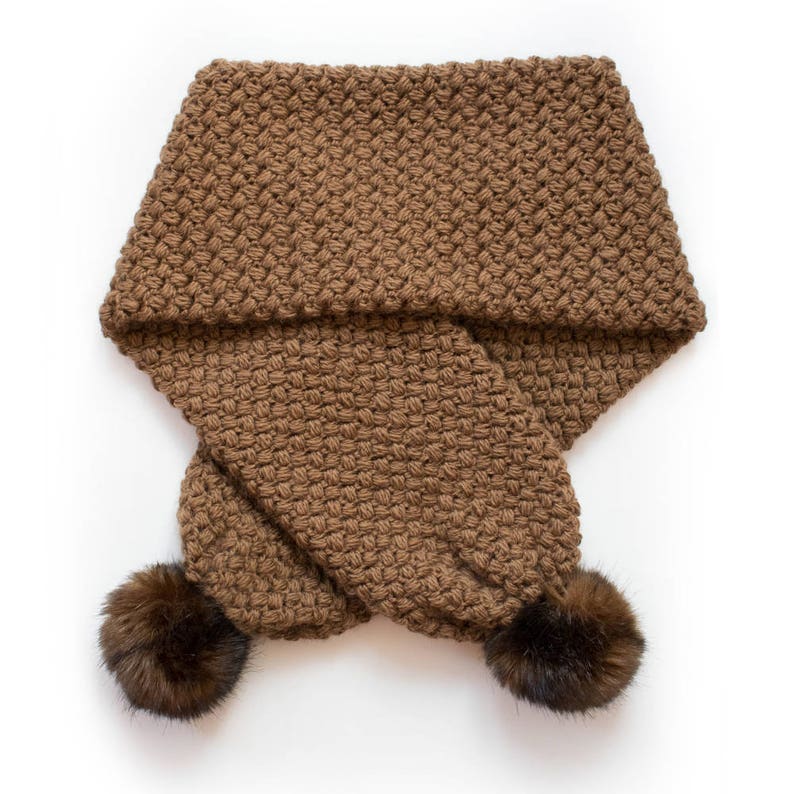 Crochet Pompom Scarf Pattern CROCHET PATTERN Scarf Pattern Crochet Pompom Scarf Crochet Crochet Scarf Pattern