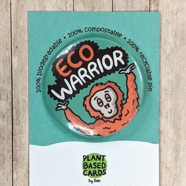 Eco Krieger Abzeichen | Umweltfreundliches Abzeichen | Aktivistin | Umwelt Pins | Baum Hugger | Orang Utan Abzeichen | Umweltbewusst | Plastikfrei-Abzeichen