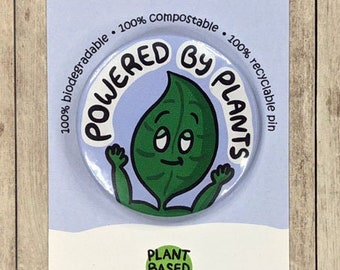 Powered By Plants Badge | Vegan Badge | Plant Powered Badge | Healthy | Plant-Based | Spinach Badge | Nutrition Badge Reel