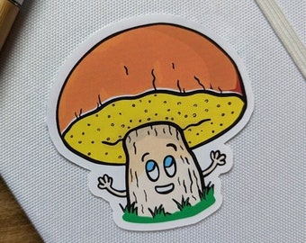 Mushroom Sticker | Fungi Sticker | Bolete | Mushroom Vinyl | Cute Mushroom | Laptop | Scrapbook | Decal