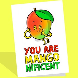 Tarjeta de mango / Eres una mamá magnífica / Fruta linda / Cumpleaños / Ánimo / Porque sí / Inspirador / Afirmación positiva / Gracias