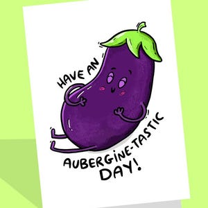 Carte Aubergine | Jeu de mots végétalien | carte d'anniversaire aubergine | de voeux aubergine | à base de plantes drôle de Zazzle.be Liste d'envies Vous avez des idées ? Jeu de mots pour gourmets | Respectueux de l'environnement