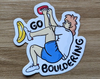 Bouldering Stickers | Climbing Sticker | Bouldering Gifts | Crimp | Climbing Gift | Go bouldering | Go climbing | Climber | Bottle Sticker