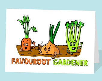 Gardening Card | Gardening Birthday Card | Vegetable Growing Card | Favourite Gardener | Fathers Day Card | Gardeners Card Dad | Growing Veg