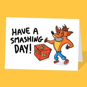 Carte Crash Bandicoot | Carte d'anniversaire Crash Bandicoot | Jeu Playstation | Jeu d'ordinateur | Cartes de jeu | PS4 | Cartes drôles | Art de jeu vidéo