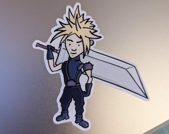 Final Fantasy 7 Sticker | Cloud Strife | Final Fantasy Sticker | FF7 | Cute | Gaming Sticker | Vinyl Decal | Cloud Stickers