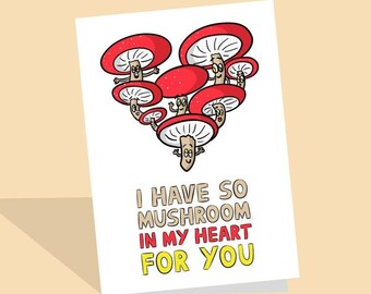 Mushroom Love Card | Mushroom Birthday | Valentine Day Cards | Puns | Foraging love | Fungi