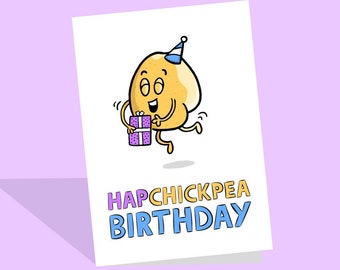 Chickpea Card | Chickpea Birthday Card | Cute Chickpea | Legume | Vegan Card | Chick Pea | Funny Food Pun