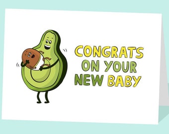 New Baby Card | New Born Card | Vegan Baby | Congratulations on your | Baby Announcement | It's a Girl | It's a boy | Pregnancy Card