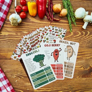 Vegan Gift Vegan Top Trumps Plant Based Top Trumps Card game food education cards veggie flash card gift for vegans nutrition image 4