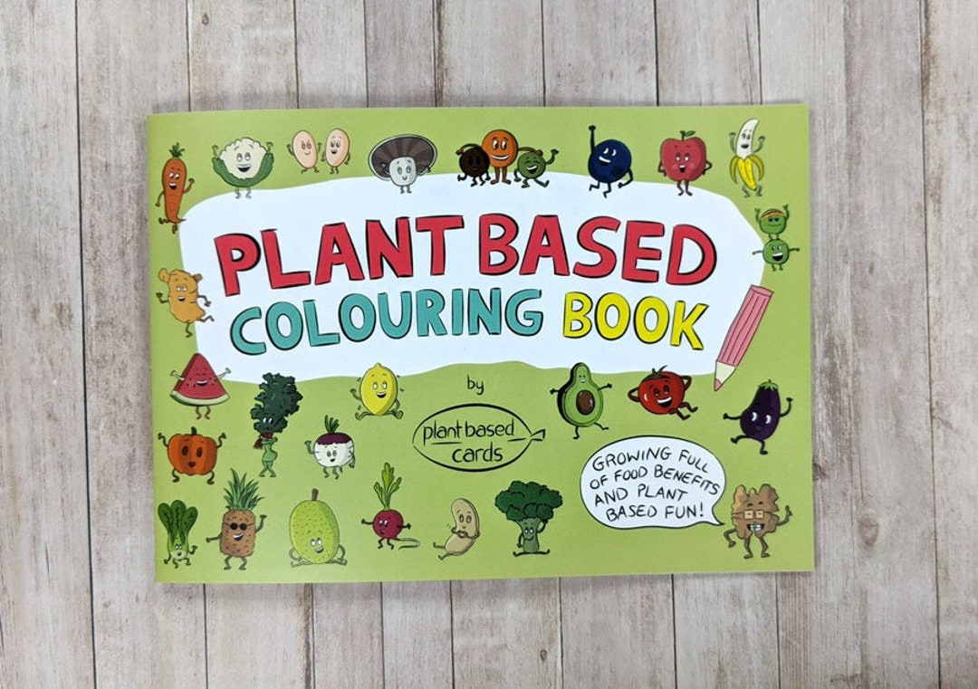 Vegan Colouring Book Plant Based Coloring Book Vegetable Colouring
