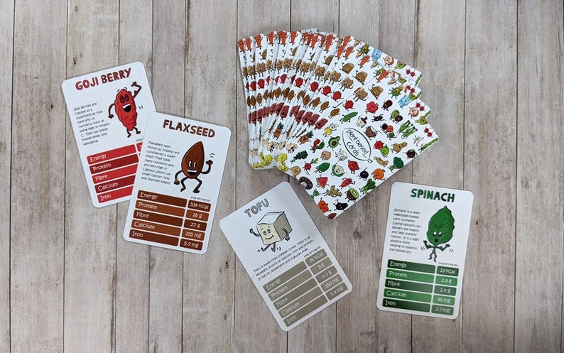 Vegan Gift Vegan Top Trumps Plant Based Top Trumps Card game food education cards veggie flash card gift for vegans nutrition image 2