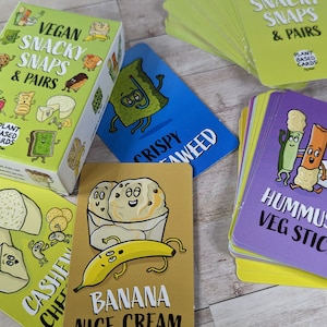 Vegan Card Game Vegan Gifts Vegan Gift Ideas Vegan gifts for children Snaps Pairs Card Games Vegan Family Game image 4