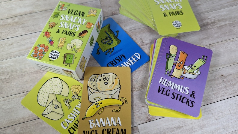 Vegan Card Game Vegan Gifts Vegan Gift Ideas Vegan gifts for children Snaps Pairs Card Games Vegan Family Game image 4