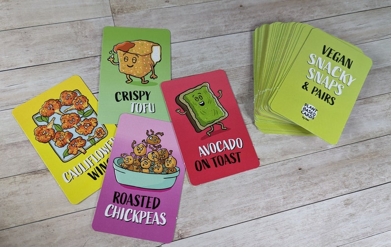 Vegan Card Game Vegan Gifts Vegan Gift Ideas Vegan gifts for children Snaps Pairs Card Games Vegan Family Game image 3