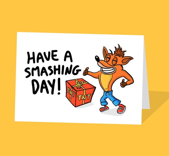 Crash Bandicoot Card | Crash Bandicoot Birthday Card | Playstation Game |  Computer Game | Gaming Cards | PS4 | Funny Cards | Video Game Art