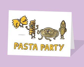 Funny Pasta Birthday Card: Italian Food Pun Card, Pasta Party, Italian Card
