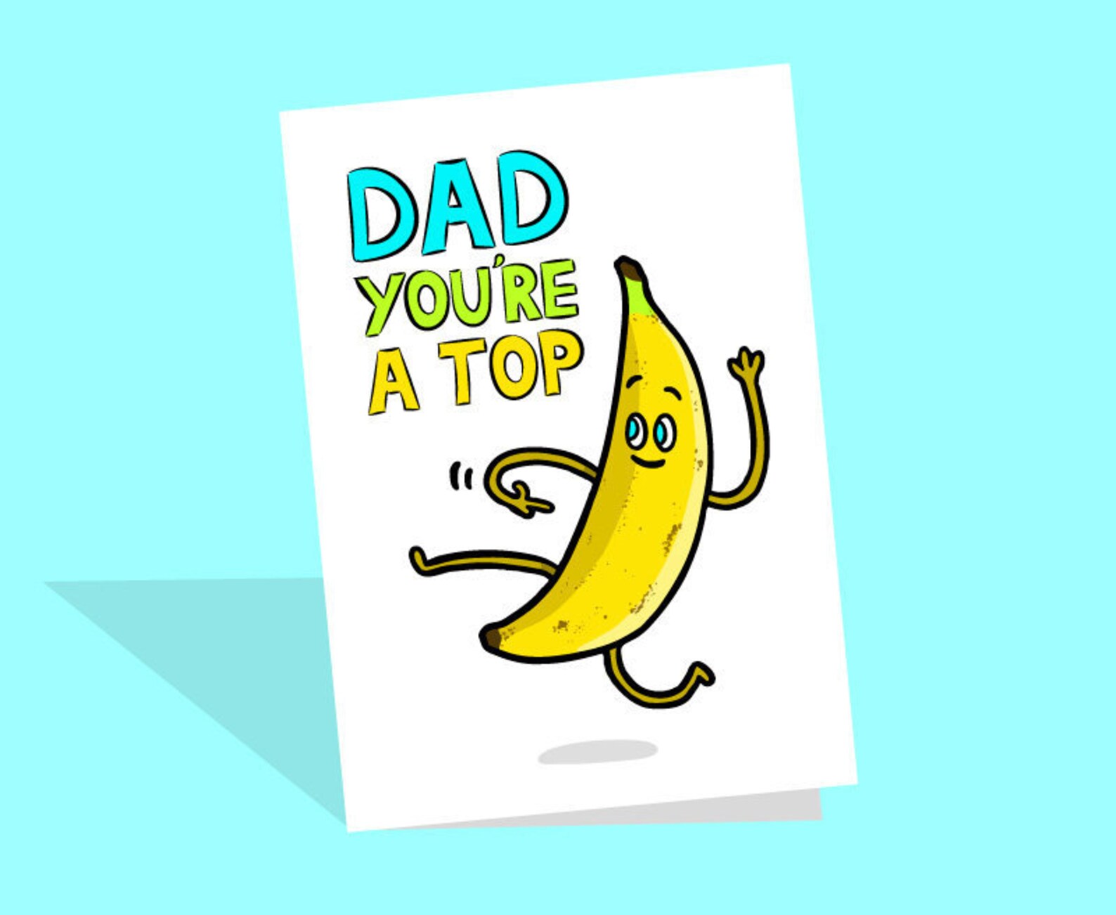 Dad Card Top Banana Card Fathers Day Card Vegan Dad | Etsy