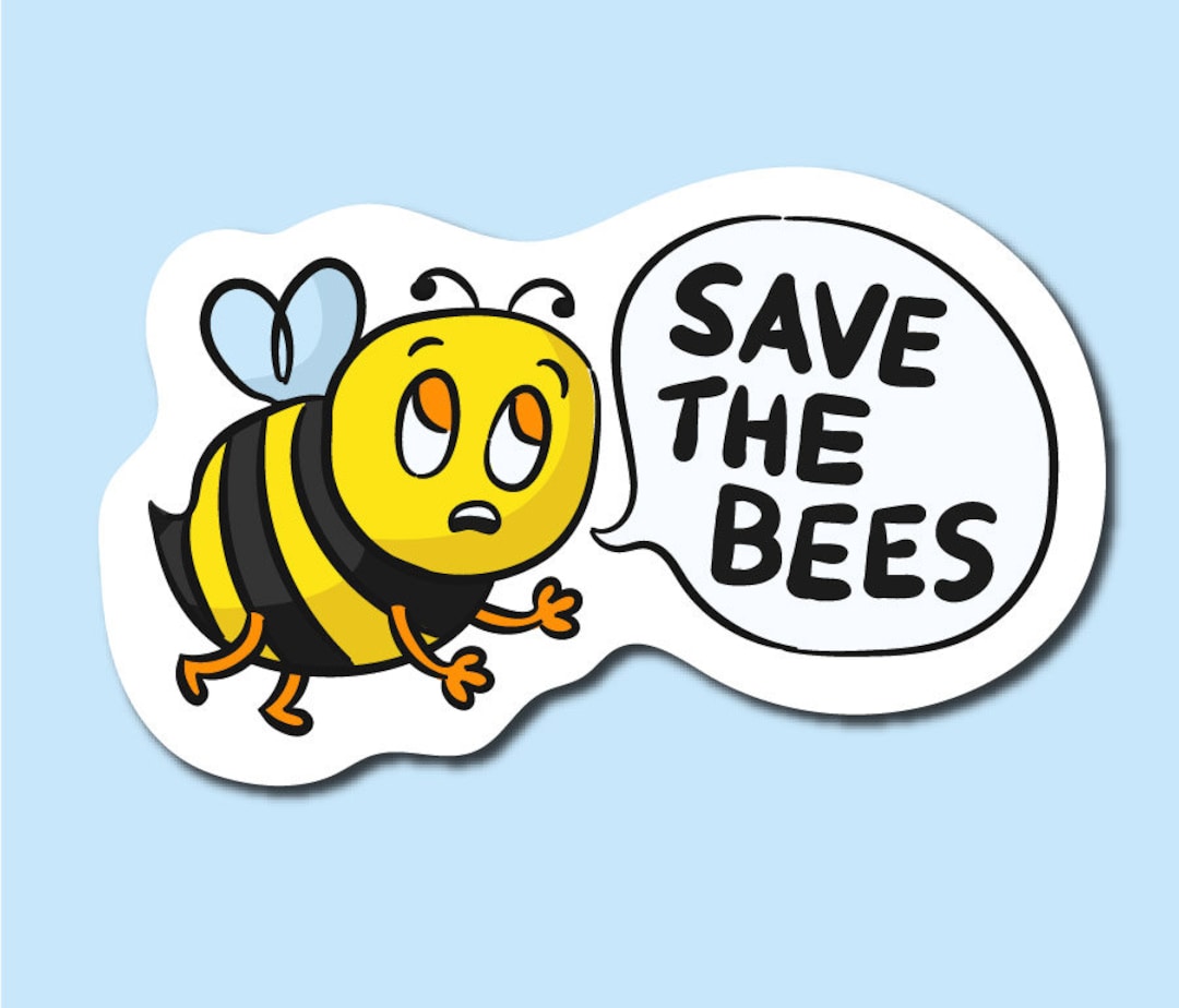 Save the Bees Sticker | Decal | Laptop Vinyl | Kawaii | MacBook | Phone ...