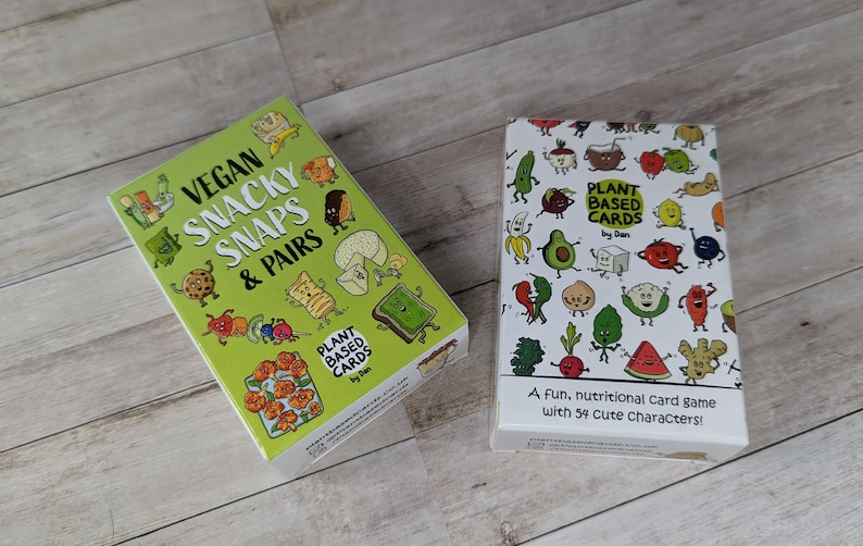 Vegan Card Game Vegan Gifts Vegan Gift Ideas Vegan gifts for children Snaps Pairs Card Games Vegan Family Game Snaps & Top Trumps