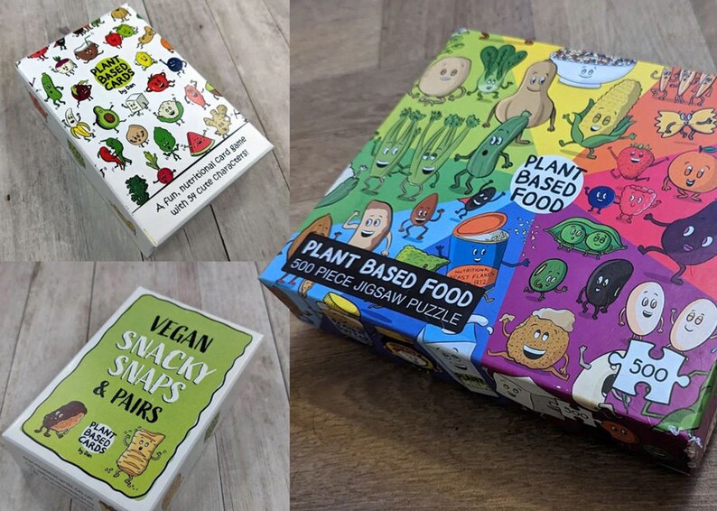 Vegan Gift Vegan Top Trumps Plant Based Top Trumps Card game food education cards veggie flash card gift for vegans nutrition All 3 games